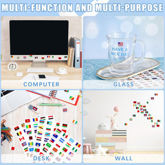 384 Pieces World Assorted Country Flag Stickers Country Decals Planner Mini Fla