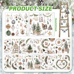 Dispowreath 16 Sheets 5.9 x inches, Earthy tones (browns, greens, whites)