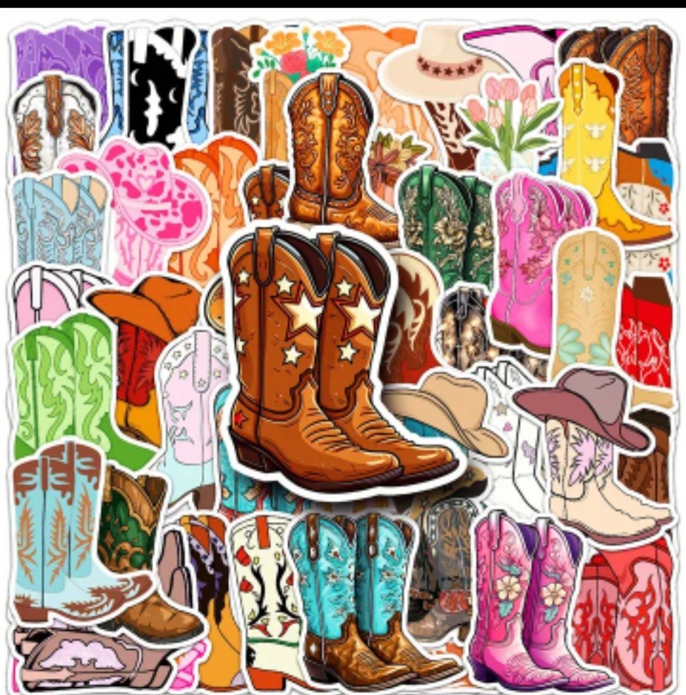 New Cute And Stylish Cowboy Cowgirl Stickers Decals 25 Randomly Picked 2-3in