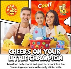 3 Rolls Scratch and Sniff Scented Stickers for Kids, 600 Pcs Motivational Reward