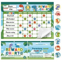 Magnetic Reward Chart for Kids with 2112 Star Stickers, 48 Themed Stickers