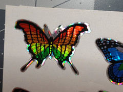 Vintage 1980s KEM Prism Sticker Sheets Butterfly Rainbow Foil Mylar Lot 6 47Pcs