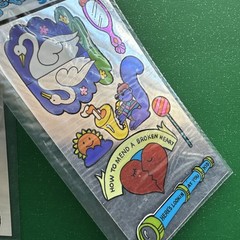 Vintage 80s Gordy Glitter Sticker Mini Album Scratch & Sniff Prism Silver Glow