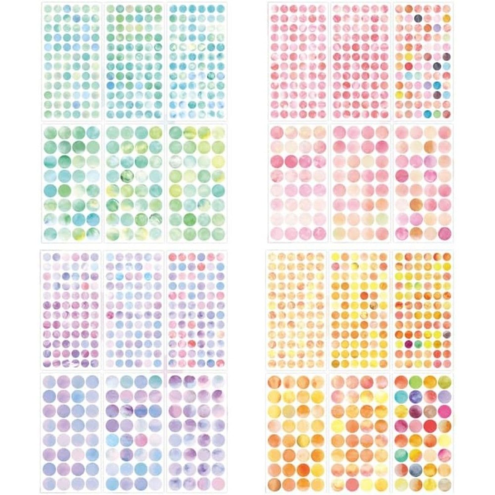 NYANDELMO ND-0194-R04-A Round Sticker Set 24 Sheets Color Mix