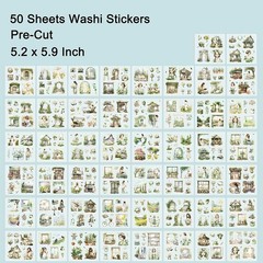 Garden Junk Journal Stickers, 50 Sheets, Scrapbook Supplies, Watercolor4361