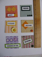 Lot of 6 Chipboard Embellishments VARIOUS THEMES Handmade 2.5″ X 2.5″ b