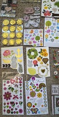 Large Lot of Pop Up Stickers, Rubbing, Flat, Diecuts, Scrapbooking Variety