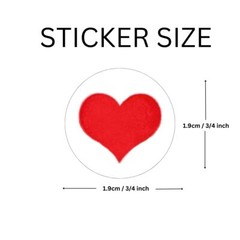 Heart Stickers for Scrapbooking & Awareness (3×1.5 Inch) 1 Pack (250pcs)