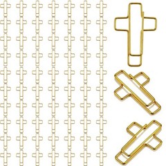 70 Pack Gold Cross Paper Clips, Decorative Paper Clips and Bookmarks for Bibl…