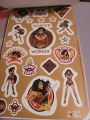 WONDER WOMAN sticker book 150 puffy, glitter, foil, glossy stickers 4 sheets NEW