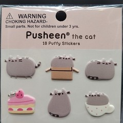 Lot of 2 Pusheen the Cat Puffy Stickers Sets of 18 by Gund Cute Cat Kitty Kitten