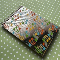 Vintage 80s 90s Hambly Notepad Studios Music Note Mirror Foil mini notebook