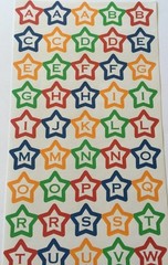 GRADUATION STARS/CIRCLES ALPHABET Sticker(130pc)Bright Color•2 Types•High School