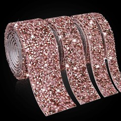 4 Widths Rose Gold 2mm Rhinestone Crystal Diamond DIY Decor Strip Sticker Decal