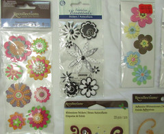 RECOLLECTIONS WOOD CRAFT FLOWERS & RHINESTONES 15 CT LOT NWT #14 CR32
