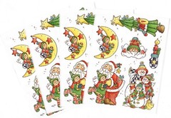 4 Sheets PROVO Craft Christmas XMAS Santa Angel Moon Snowman Scrapbook Stickers