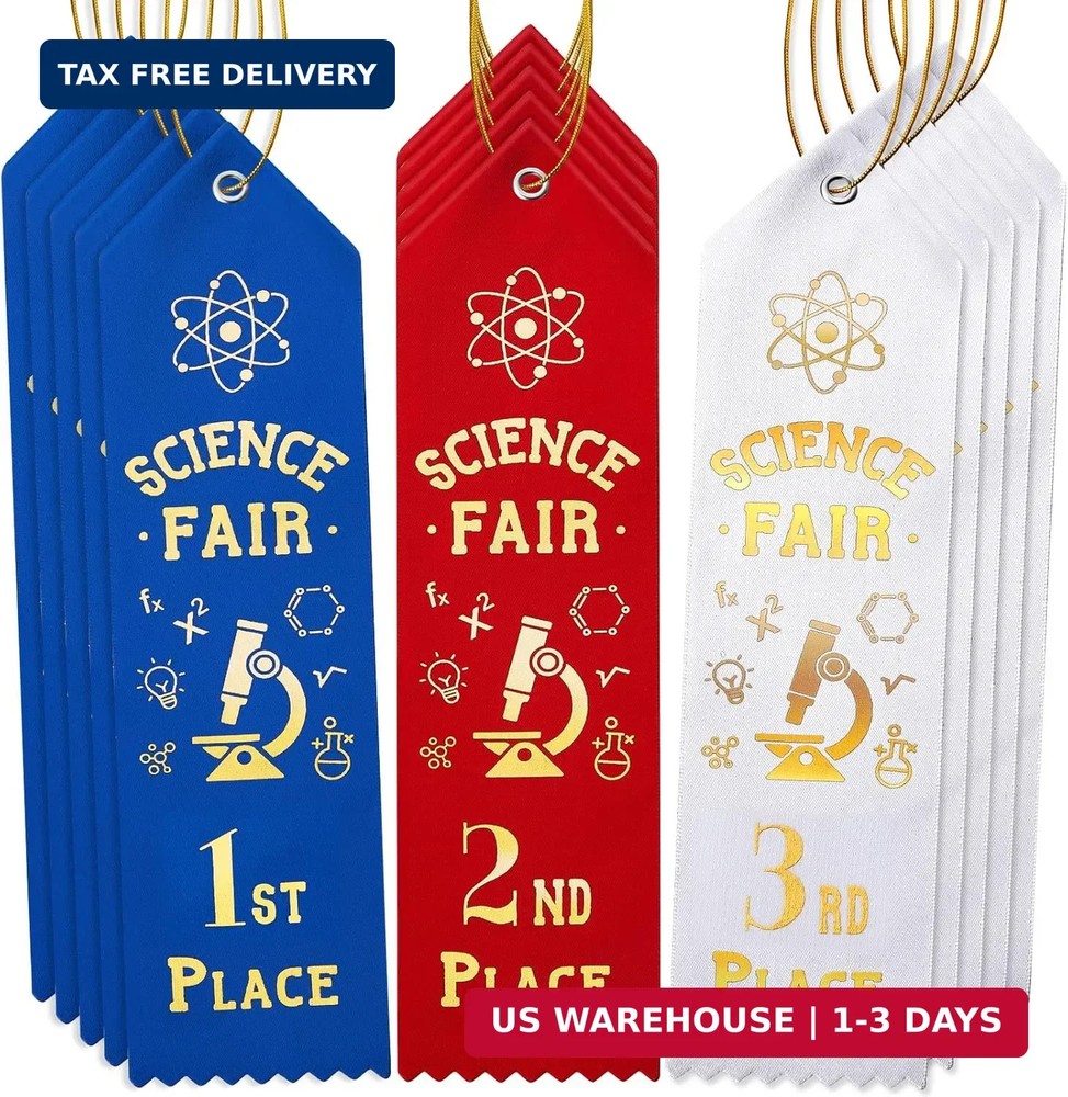 Taiyin 45 Pcs Science Fair Award Ribbons 1st, 2nd, 3rd Place Participation Prize