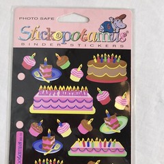 Vintage Birthday Party Binder Stickers Balloons Cards Scrapbook Stickopotumus