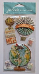 Jolee’s Map Medallions Travel Journey Explore Vacation Scrapbooking Stickers