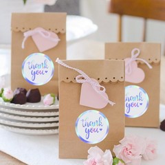 Thank You Stickers 1″/1.5″ Holographic Rainbow Silver Gift Stickers Roll Labels
