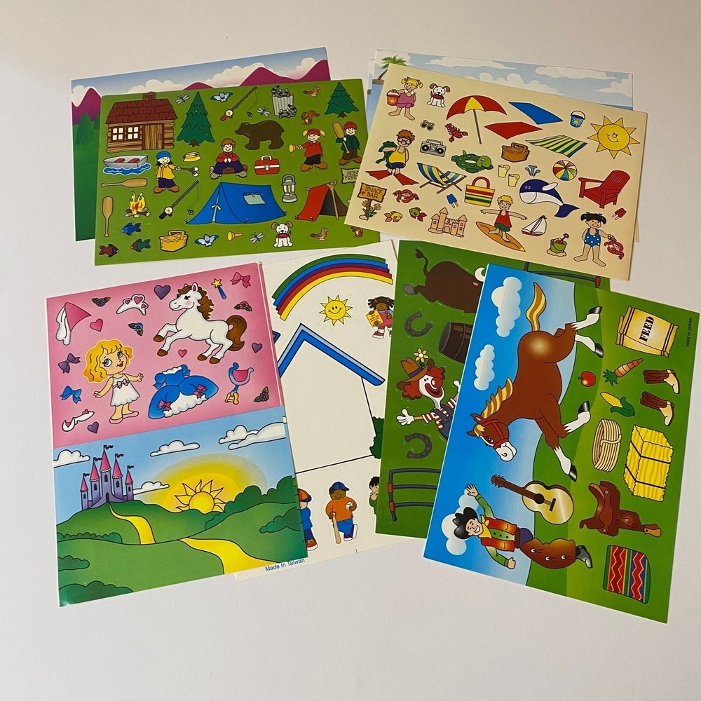Oriental Trading Camping Beach Unicorn Church & More Sticker Scenes