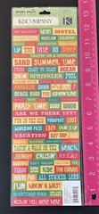 K&Company Brenda Walton HAPPY TRAILS Embossed Stickers VACATION FUN IN THE SUN