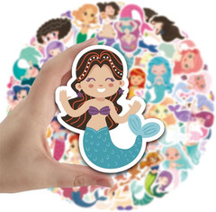 60Pcs Cute Mermaid Princess Stickers for Water Bottles, Laptops, Scrapbooks