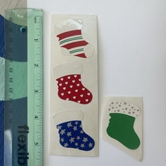 4 Mrs. Grossman’s Vintage Christmas Stocking Stickers Stars & Hearts RARE!!!