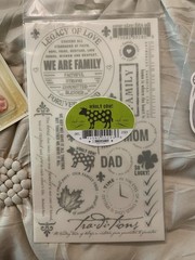 Basic Grey Wholy Cow Rub-on Transfer Stickers Legacy Family Traditions Gray Rub