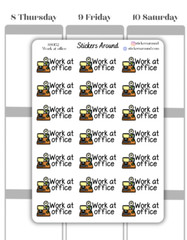 Work at Office Script Planner Sticker, Workplace, Calendar and Journal Sticker