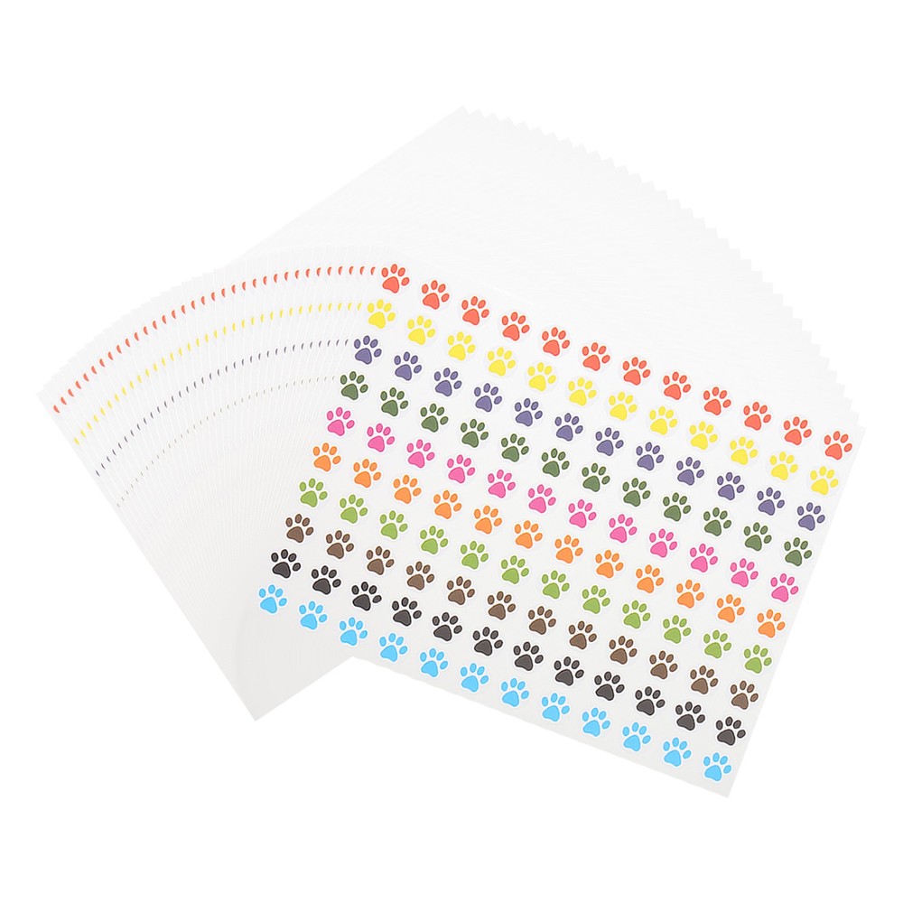 35Sheet Paw Print Stickers 0.35″ Multicolor 4200Pcs Self-Adhesive Dog Paw Label