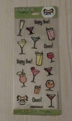 Cocktails~Happy Hour~Cheers~Stickeroni~36 Stickers~2 Sheets~NIP