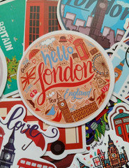 LOT OF 10 pcs ENGLAND UK travel vacation souvenir drawing themed decals london