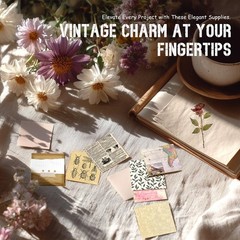 450 PCS Vintage Scrapbook Supplies Kit for Crafting & Journaling