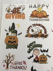 PEANUTS ‘HALLOWEEN/THANKSGIVING/AUTUMN’ STICKERS -22 STICKERS -BUY MORE AND SAVE