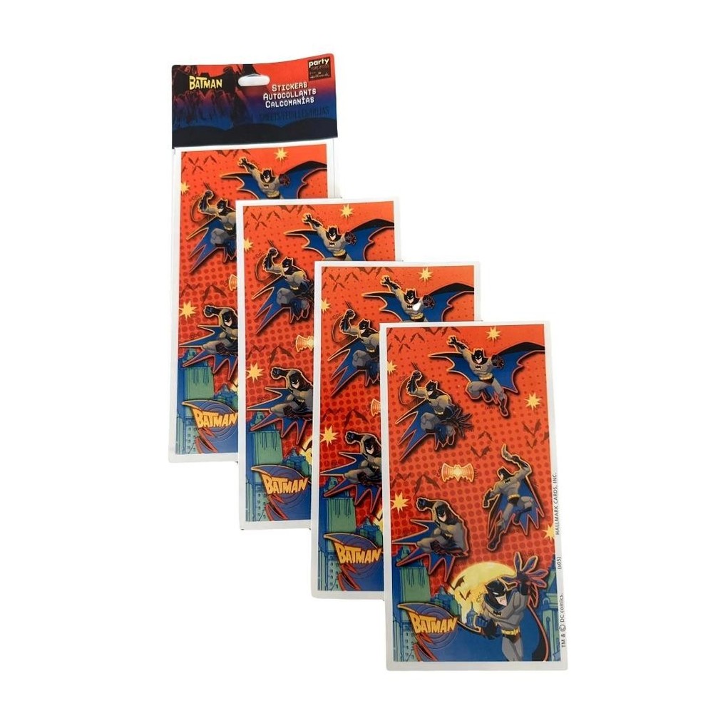 Batman Begins Party Favor Stickers Birthday Party Supplies 4 Sheets Per Pkg NEW