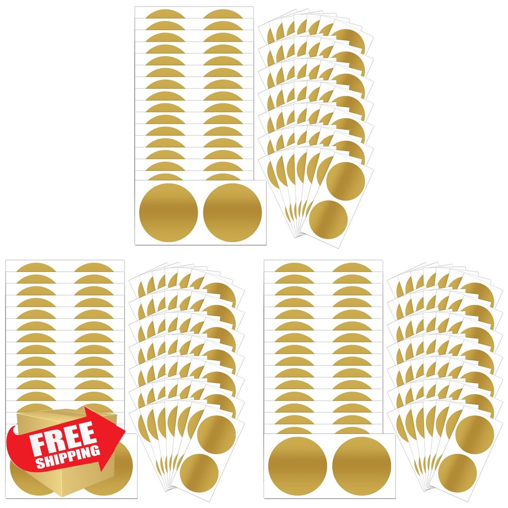GUEER 300 Pcs 2″ Scratch Off Stickers Gold