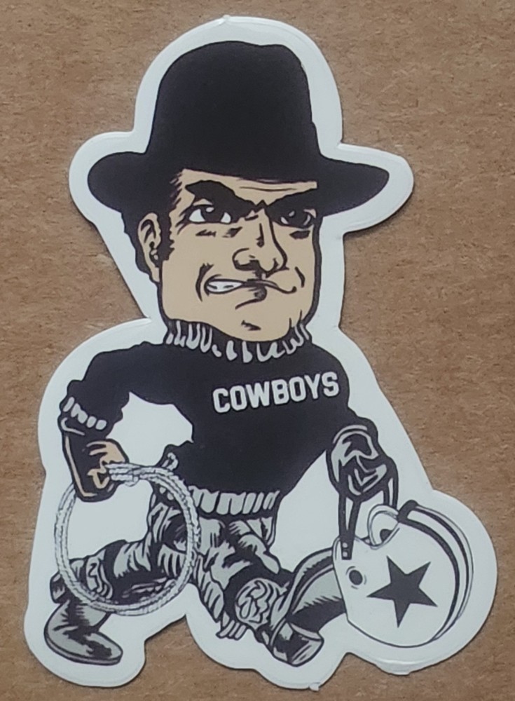 Cowboy Joe Dallas Cowboys mascot die-cut decal sticker