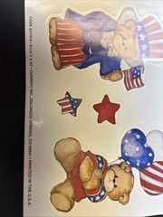 July 4th Lucy & Me ~Patriotic Bear Stickers Current Inc. Vintage NOS
