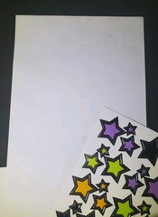Star Stickers Vtg Halloween Purple Green Orange Black Silver Foil Outline