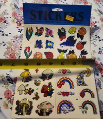 NEW Stickers Prism BJ Sticker Sheet Vintage 80s Holographic Mushrooms fruit
