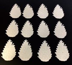 Tim Holtz Die Cuts * Pinecone* Set of 12 * White or Kraft Cardstock or Chipboard
