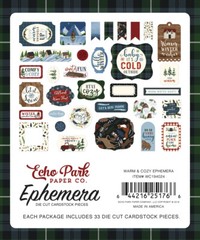 Echo Park WARM & COZY *2 Packs* Ephemera Die Cuts + Frames & Tags 66pcs Winter