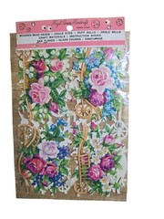 Rare Vintage PZB 1348 Flowers Roses Embossed Dye Cut Paper Scraps Germany