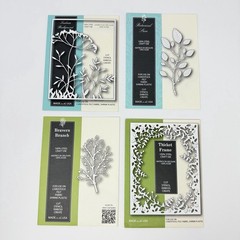Memory Box Dies LOT of 4 Toulouse Background Botanical Stem Branch Floral Frame