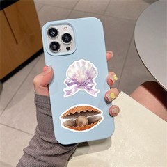 60PCS Sea Shell Stickers Aesthetic PET Transparent Conch Sticker Clamshell Pe…