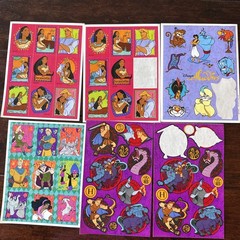 VTG 90s Disney Hercules Notre Dame Pocahontas Aladdin Stickers 6 Sheets