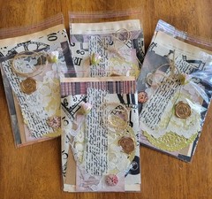 Dark Academia Junk Journal Kit Vintage Ephemera Pack Antique Book Pages SET OF 4