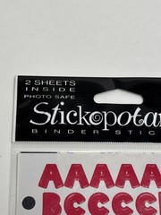 Stickopotamus Deep Red Alphabet Binder Stickers 2 Sheets Photo Safe