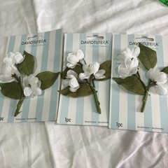 Darice David Tutera Artificial Wedding Boutonniere White Blossoms Lot of 3